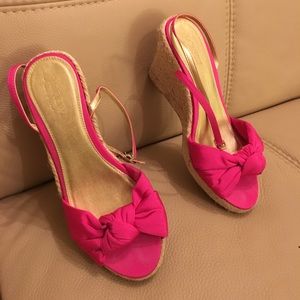 J.Crew Wedge Espadrille Sandals in Bright Pink
